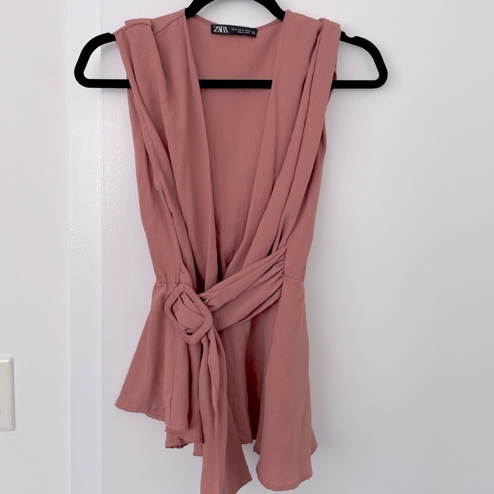 NEW Zara women terracotta rose top